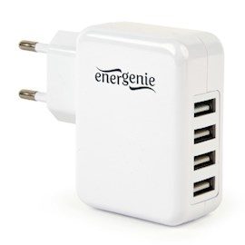 მობილურის დამტენი Gembird EG-U4AC-02 Universal USB charger 3.1 A